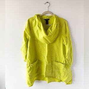 Ali Miles Lime Green Linen Tunic L Large